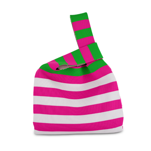 Wd Lifestyle - Borsa a nodo lavorata a maglia. Decorazione Righe orizzontali