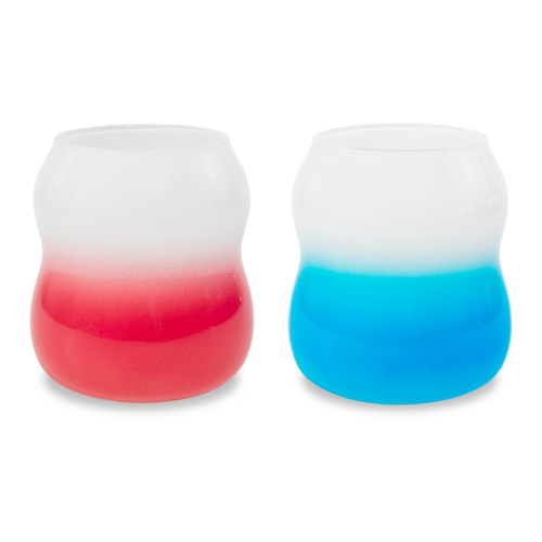 Wd Lifestyle - Set 2 bicchieri acqua 450 ml. Colori rosa e azzurro