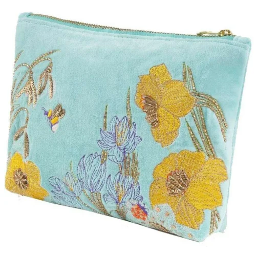 Powder - Beauty Case Donna con Zip “Powder Wildflower Meadow” – Giallo, Blu e Beige