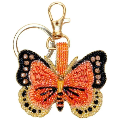 Powder - Portachiavi con perline a farfalla Powder Bonny - Crema/Arancio/Nero