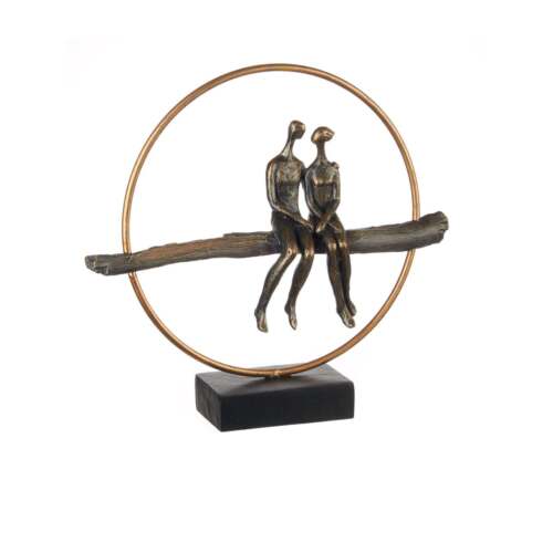 L'Oca Nera - Scultura Decorativa Innamorati in Resina e Metallo