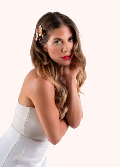 Alternative view of Powder - Fermagli Estivi Donna “Powder Flora” – Set 2 Bianco, Rosa, Verde e Blu