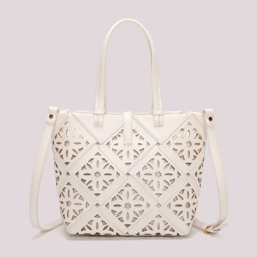 Alternative view of Mimi Muà - Borsa a Mano con Motivo Traforato – Bianco