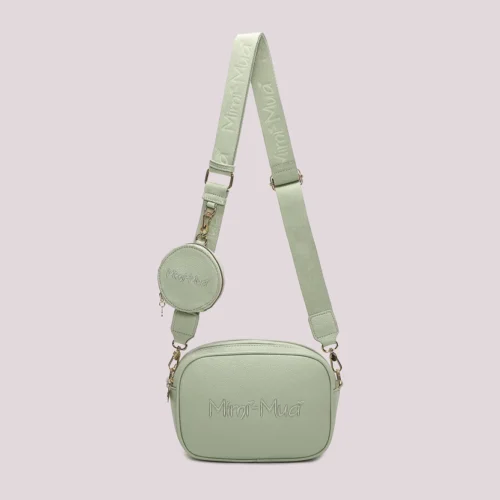 Mimi Muà - Borsa a Tracolla con Scritta Mimí-Muá – Verde Acqua