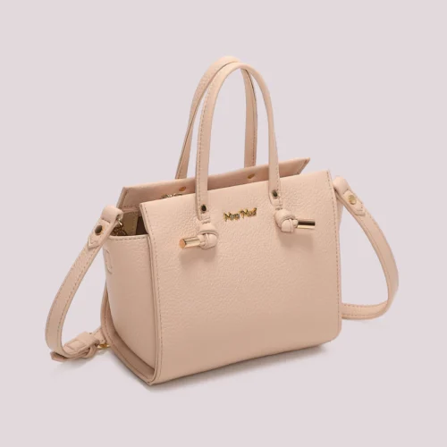 Alternative view of Mimi Muà - Borsa a Mano Piccola con Nodo ai Manici – Cipria