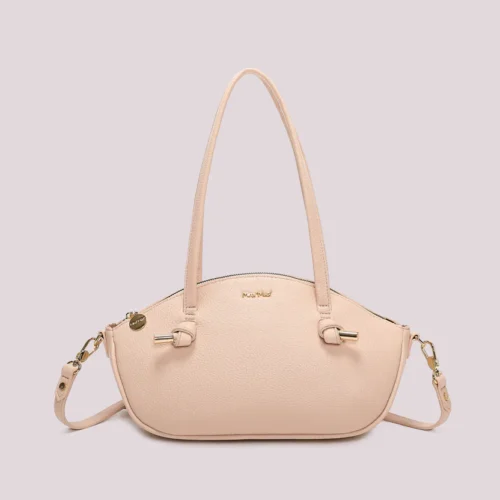 Mimi Muà - Borsa a Spalla con Nodo ai Manici – Cipria