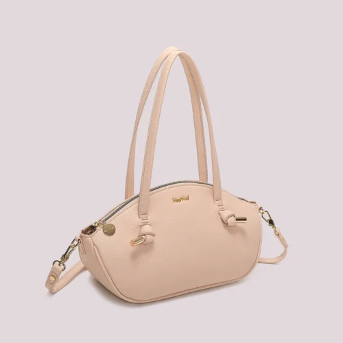 Alternative view of Mimi Muà - Borsa a Spalla con Nodo ai Manici – Cipria