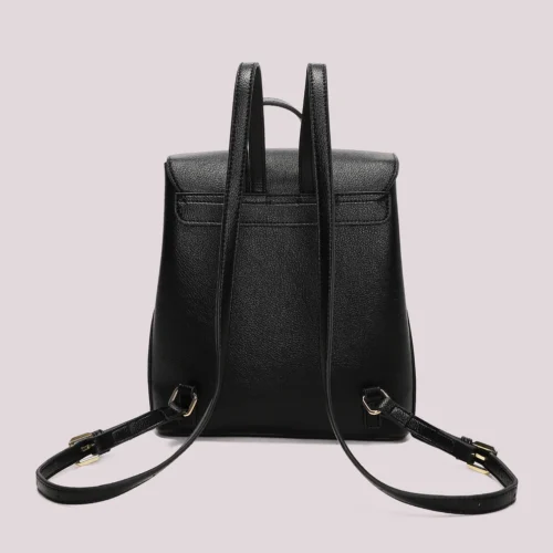 Alternative view of Mimi Muà - Zaino Compatto in Ecopelle con Cinturino Orizzontale - Nero
