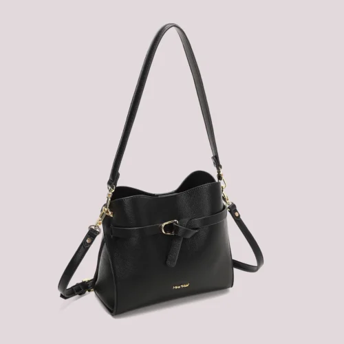 Alternative view of Mimi Muà - Borsa a Tracolla Donna con Cinturino Orizzontale – Ecopelle - Nero