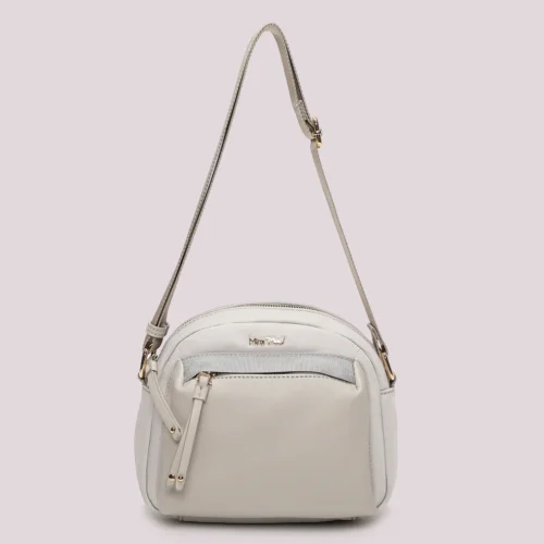 Mimi Muà - Borsa a Tracolla Donna in Nylon - Grigio chiaro