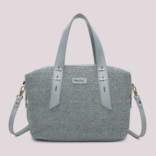 Mimi Muà - Borsa a Bauletto Donna in Paglia - Celeste