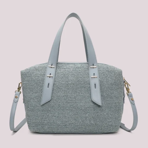 Alternative view of Mimi Muà - Borsa a Bauletto Donna in Paglia - Celeste