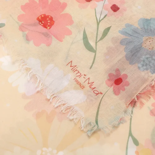 Alternative view of Mimi Muà - Foulard con Margherite 135x135 cm - Rosa