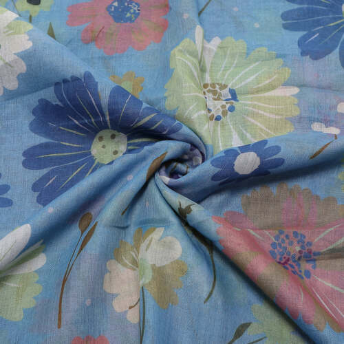 Alternative view of Mimi Muà - Foulard con Margherite 135x135 cm - Celeste