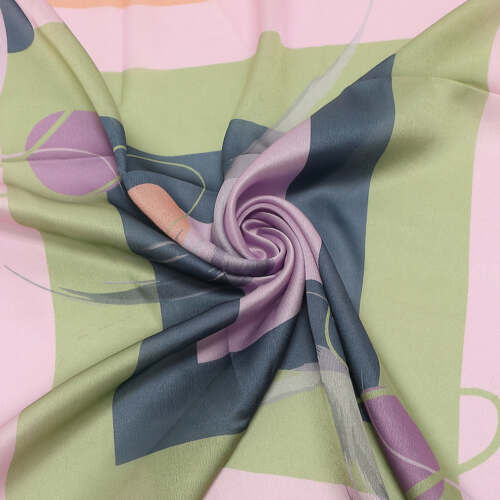Mimi Muà - Foulard con Cornici Multicolor 90x90 cm - Lilla