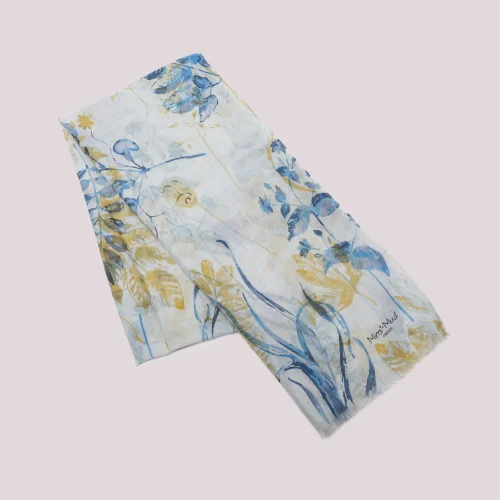 Mimi Muà - Foulard con Stampa Animalier 135x135 cm - Celeste