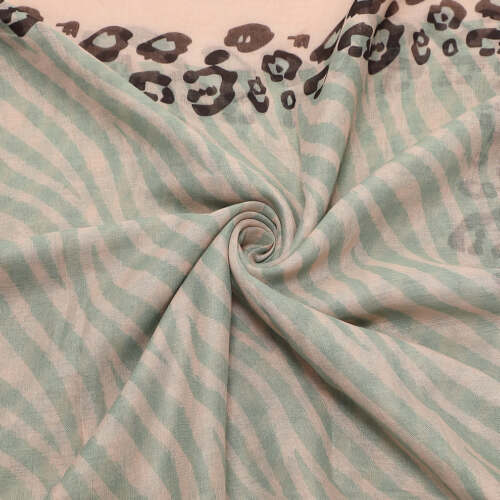 Mimi Muà - Foulard con Stampa Animalier 135x135 cm - Verde Pastello