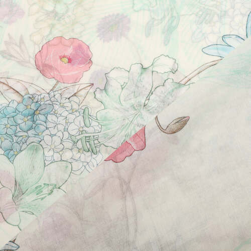 Alternative view of Mimi Muà - Foulard in Fantasia Blooming 180x80 cm Verde Acqua