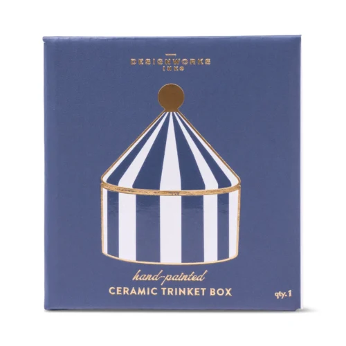 Alternative view of Paddywax - Scatola Portagioie in Ceramica Blu e Bianca con Dettagli Dorati