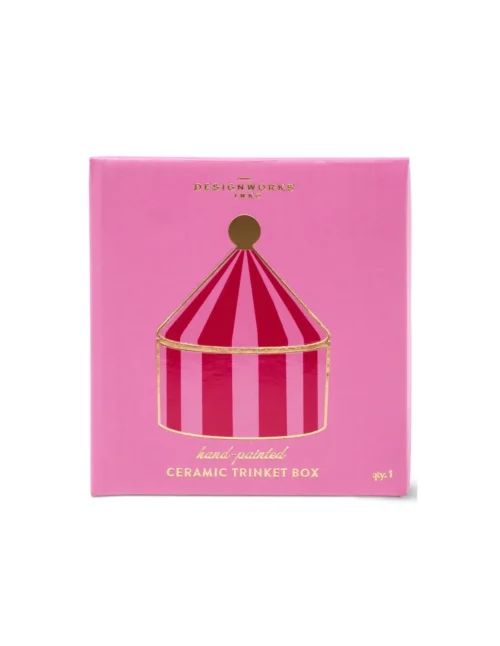 Alternative view of Paddywax - Scatola Portagioie in Ceramica Rosa e Rossa con Dettagli Dorati