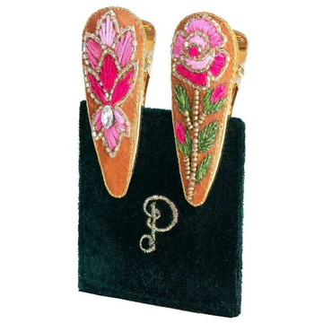 Powder - Fermagli Estivi Donna “Powder Summer Roses” – Set 2 Rosa, Arancione e Verde