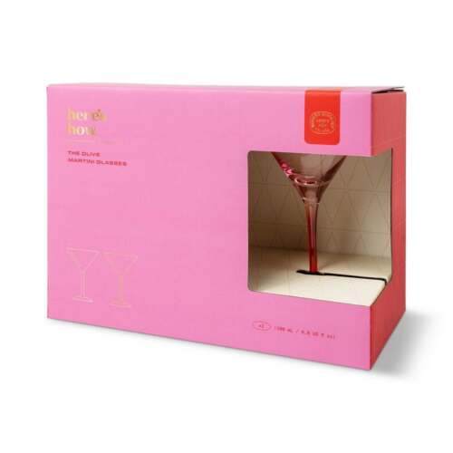 Alternative view of Paddywax - The Olive Martini Glass – Set da 2 Bicchieri Martini Blush & Cherry in Vetro