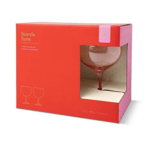 Alternative view of Paddywax - The Charlie Copa Glass – Set da 2 bicchieri cocktail Blush & Cherry in Vetro
