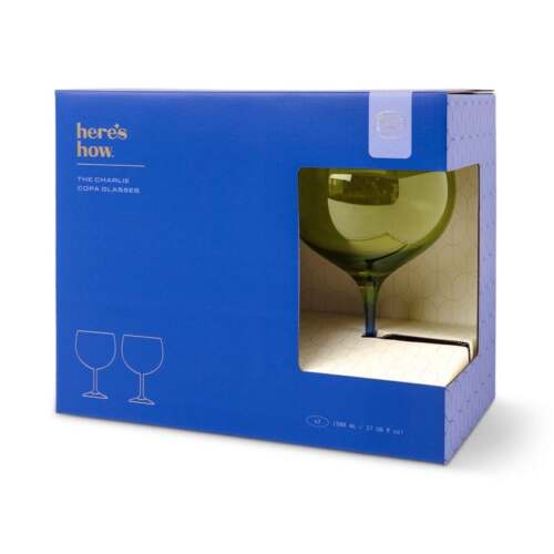 Alternative view of Paddywax - The Charlie Copa Glass – Set da 2 bicchieri cocktail Olive & Cobalt in Vetro