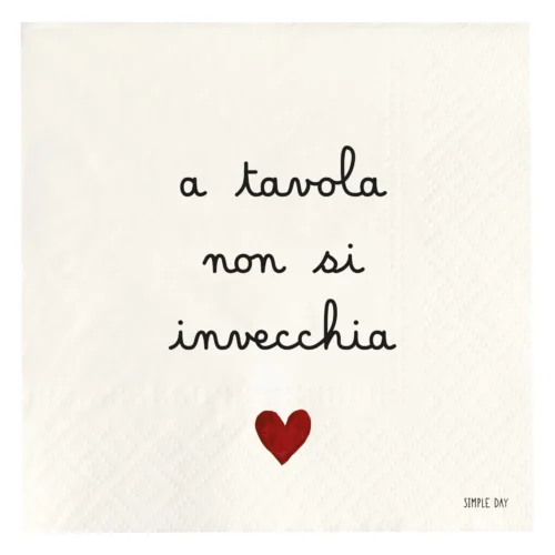 Simple Day - Set 20 tovaglioli in carta A tavola non si invecchia