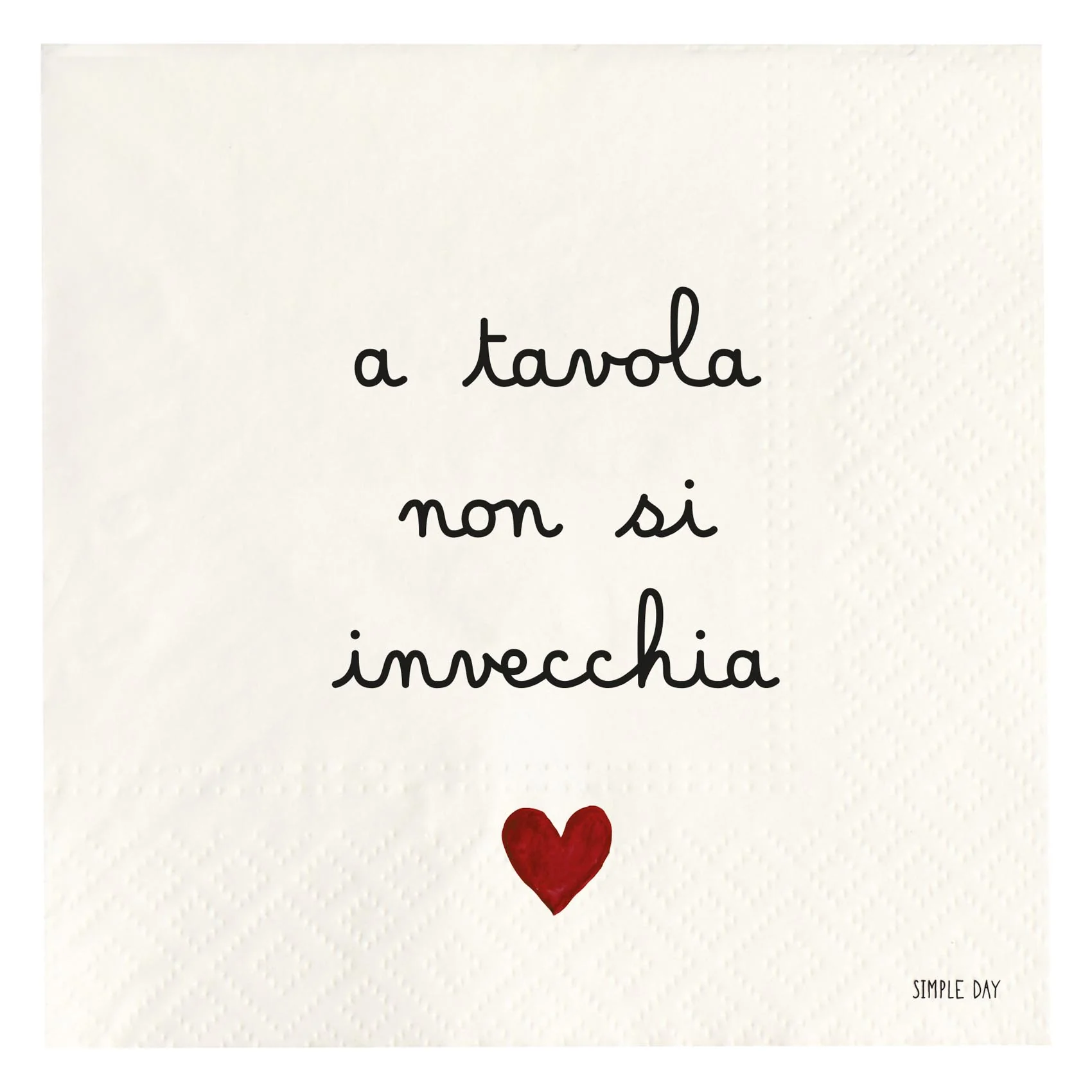Simple Day - Set 20 tovaglioli in carta A tavola non si invecchia