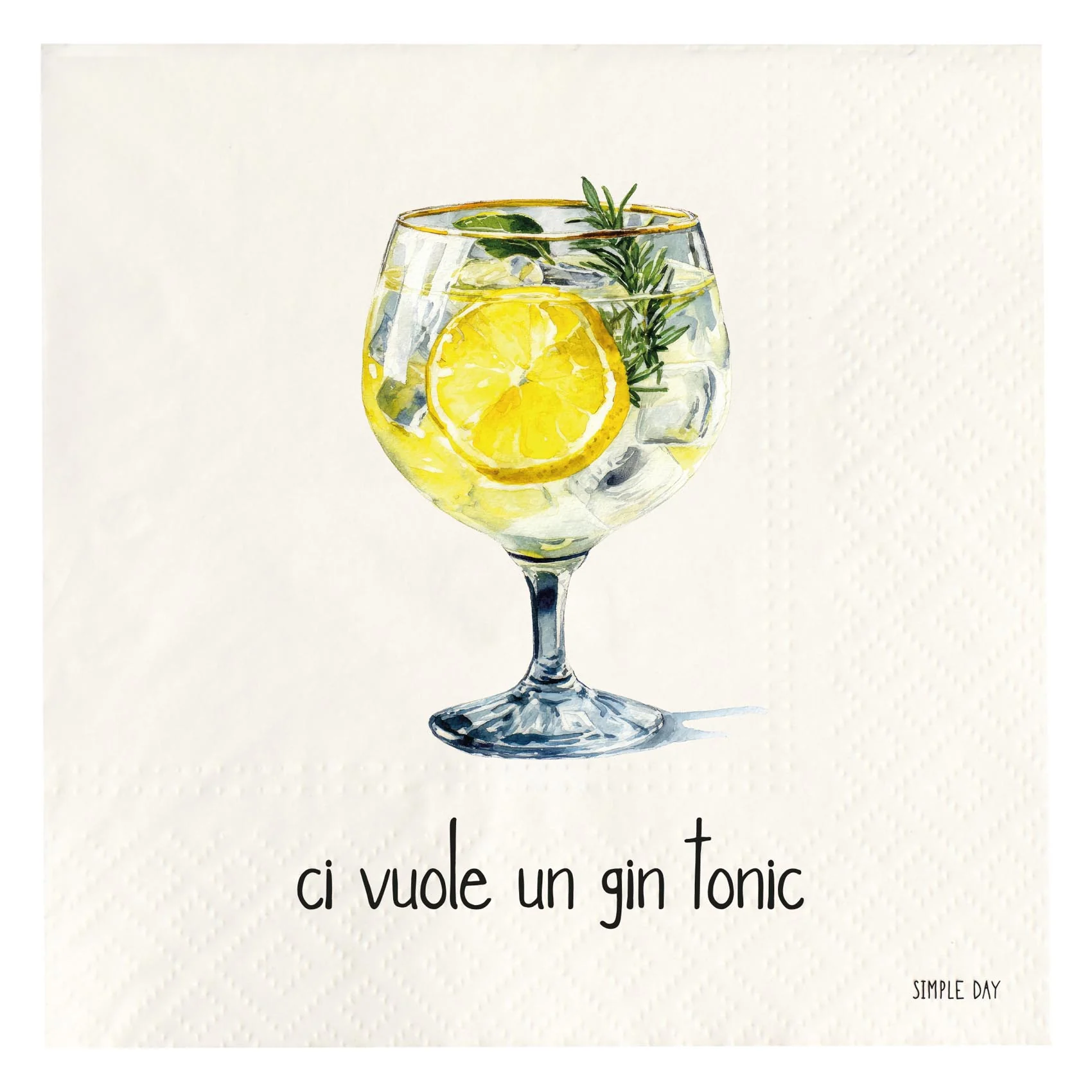 Simple Day - Set 20 tovaglioli in carta Ci vuole un gin tonic