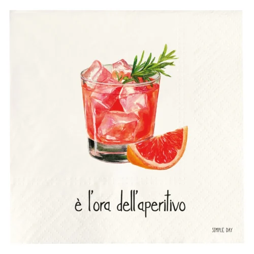 Simple Day - Set 20 tovaglioli in carta E' l'ora dell'aperitivo