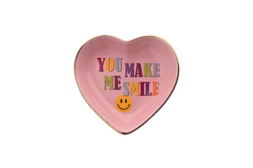 Gift Company -  Love Plate in Porcellana “You Make Me Smile” – Rosa
