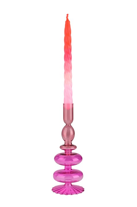Alternative view of Gift Company - Portacandela in Vetro Borosilicato “Voile” H23 cm – Rosa Chiaro e Viola