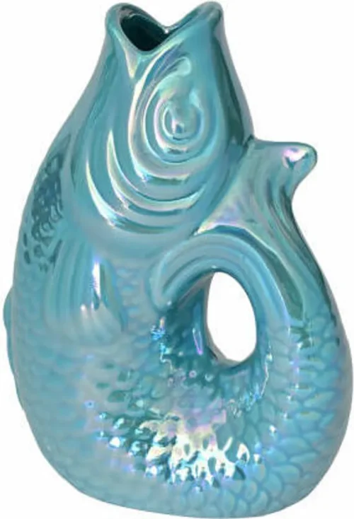 Gift Company - Monsieur Carafon S - Vaso Caraffa Pesce - Azzurro madreperla