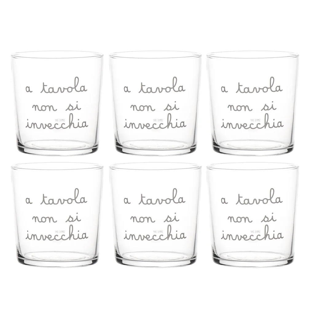 Simple Day - Set 6 Bicchieri acqua a tavola non si invecchia - immagine 3